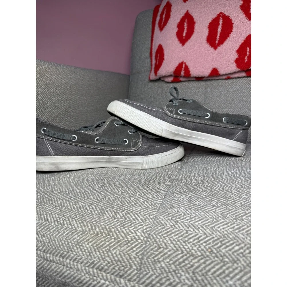 Converse Sea Star Boat Shoes Grey Canvas Suede Mens 9.5 Womens 11